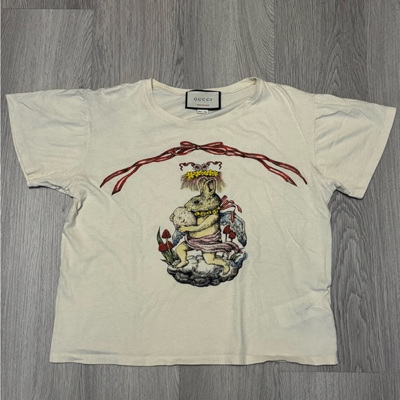 Gucci Cream Rabbit Tee - Picture 1 of 7
